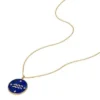 Aquarius Sutton Zodiac Colier cu pandantiv din oțel inoxidabil auriu și lapis albastru Aquarius Sutton Zodiac Colier cu pandantiv din oțel inoxidabil auriu și lapis albastru