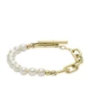 Brățară cu lanț din oțel inoxidabil auriu Heritage Pearl D-Link