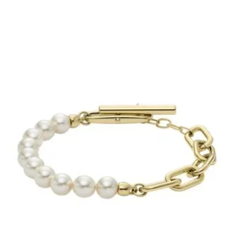 Brățară cu lanț din oțel inoxidabil auriu Heritage Pearl D-Link