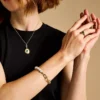 Brățară cu lanț din oțel inoxidabil auriu Heritage Pearl D-Link