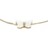Brățară cu lanț Sutton Radiant Wings cu fluture din sidef alb