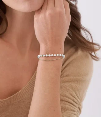Brățară cu mărgele din lanț Howlite