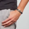Brățară Ellis din nailon negru și oțel inoxidabil cu două rânduri Brățară Ellis din nailon negru și oțel inoxidabil cu două rânduri