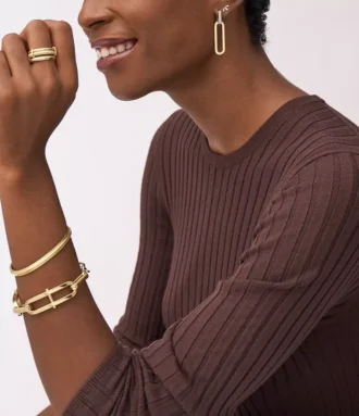 Brățară Harlow Linear Texture din oțel inoxidabil auriu