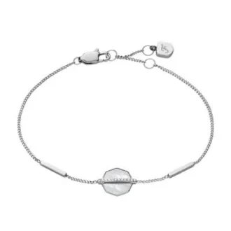 Brățară Merrit Timeless din oțel inoxidabil argintiu cu discuri din sidef