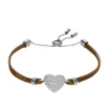 Brățară Sutton Glitz Heart din piele maro Brățară Sutton Glitz Heart din piele maro