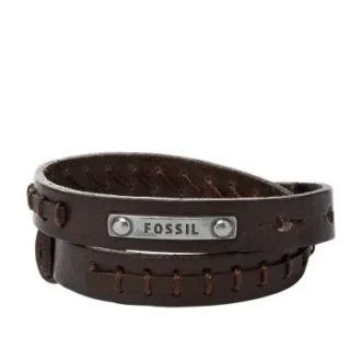 Bronson Brățară casual vintage din piele maro cu dublă înfășurare