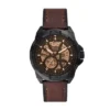 Ceas automat Bronson din piele maro LiteHide™