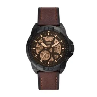 Ceas automat Bronson din piele maro LiteHide™