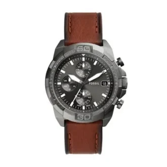 Ceas Bronson Chronograph din piele maro LiteHide™