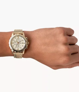 Ceas Dean Chronograph din oțel inoxidabil auriu