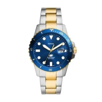 Ceas Fossil Blue Dive cu trei ace, dată și două tonuri, din oțel inoxidabil