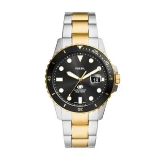 Ceas Fossil Blue Dive cu trei ace, dată și două tonuri, din oțel inoxidabil