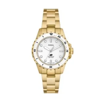 Ceas Fossil Blue Dive cu trei ace din oțel inoxidabil auriu