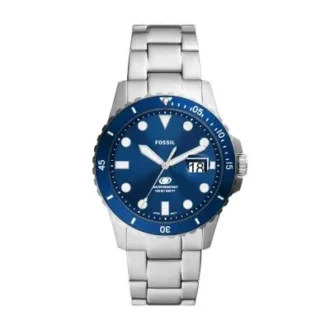 Ceas Fossil Blue Dive cu trei ace și dată, din oțel inoxidabil