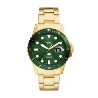 Ceas Fossil Blue Dive cu trei ace și dată, din oțel inoxidabil auriu