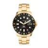 Ceas Fossil Blue GMT din oțel inoxidabil auriu Ceas Fossil Blue GMT din oțel inoxidabil auriu