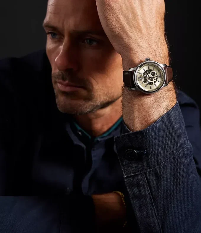 Ceas Fossil Heritage Automatic din piele maro Ceas Fossil Heritage Automatic din piele maro