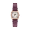 Ceas Harlow cu trei ace din piele croco burgund