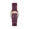 Ceas Harlow cu trei ace din piele croco burgund