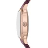Ceas Harlow cu trei ace din piele croco burgund