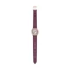 Ceas Harlow cu trei ace din piele croco burgund
