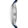 Ceas Harlow cu trei ace, din piele croco, de culoare bleumarin