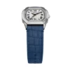 Ceas Harlow cu trei ace, din piele croco, de culoare bleumarin