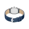 Ceas Harlow cu trei ace, din piele croco, de culoare bleumarin
