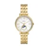 Ceas multifuncțional Jacqueline Sun Moon din oțel inoxidabil auriu Ceas multifuncțional Jacqueline Sun Moon din oțel inoxidabil auriu