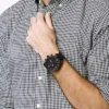 Ceas Nate Chronograph din piele neagră Ceas Nate Chronograph din piele neagră