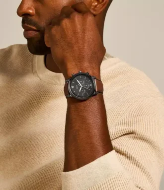 Ceas Neutra Chronograph din piele chihlimbarie
