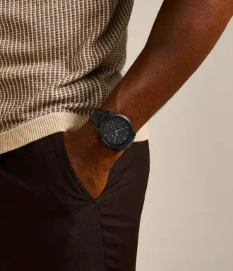 Ceas Neutra Chronograph din piele neagră