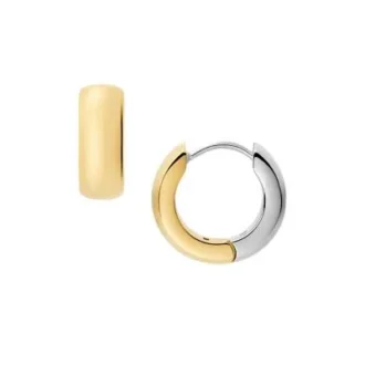 Cercei cu arc din oțel inoxidabil în două nuanțe Ellis Domed Collection