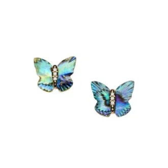 Cercei cu fluturi multicolori din abalone Sutton