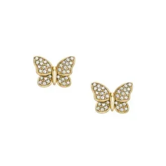 Cercei Sutton Pavé Butterfly din oțel inoxidabil auriu