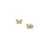 Cercei Sutton Pavé Butterfly din oțel inoxidabil auriu
