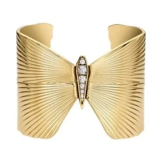 Colecția Butterfly Brățară manșetă din oțel inoxidabil auriu