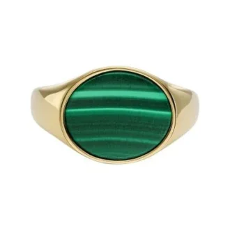 Colecția Ellis Signet Inel cu sigiliu din malachit verde