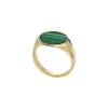 Colecția Ellis Signet Inel cu sigiliu din malachit verde Colecția Ellis Signet Inel cu sigiliu din malachit verde