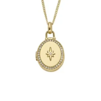 Colecția Sadie Locket Colier cu pandantiv din oțel inoxidabil auriu