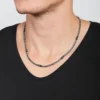 Colier Ellis din marmură neagră și mărgele din oțel inoxidabil Colier Ellis din marmură neagră și mărgele din oțel inoxidabil