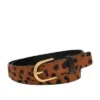 Curea D-Link din piele de vițel cu imprimeu leopard Curea D-Link din piele de vițel cu imprimeu leopard