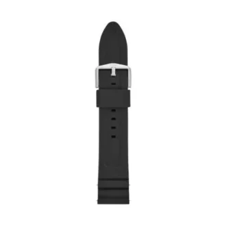 Curea de ceas din silicon negru de 22 mm