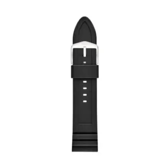 Curea de ceas din silicon negru de 24 mm