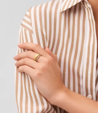 Inel cu bandă din oțel inoxidabil auriu Archival Glitz