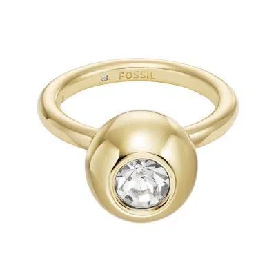 Inel cu element central din alamă aurie Bright Baubles Inel cu element central din alamă aurie Bright Baubles