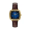 Nick Jonas x Fossil Machine Luxe Blue Vignette Ceas cu trei ace din piele croco maro