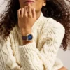 Nick Jonas x Fossil Machine Luxe Blue Vignette Ceas cu trei ace din piele croco maro