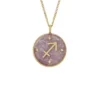 Sagittarius Sutton Zodiac Colier cu pandantiv din oțel inoxidabil auriu și ametist violet Sagittarius Sutton Zodiac Colier cu pandantiv din oțel inoxidabil auriu și ametist violet
